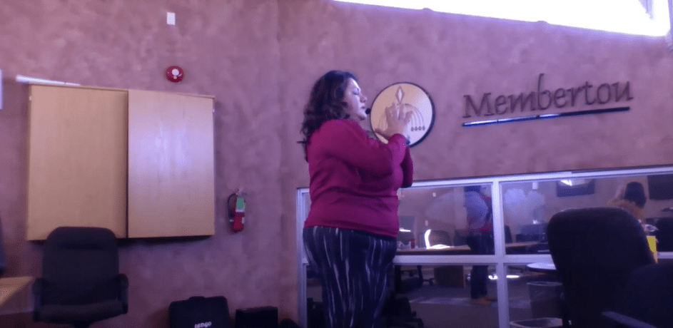 <small> Janean Marshall of Mi'kmaw Kina'matnewey lead a Yoga & Meditation session during the Indigenous Women in Business Virtual Conference